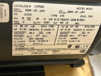 Nidec Motor Corporation AC Motor CL07 - 7 HP 1800 RPM