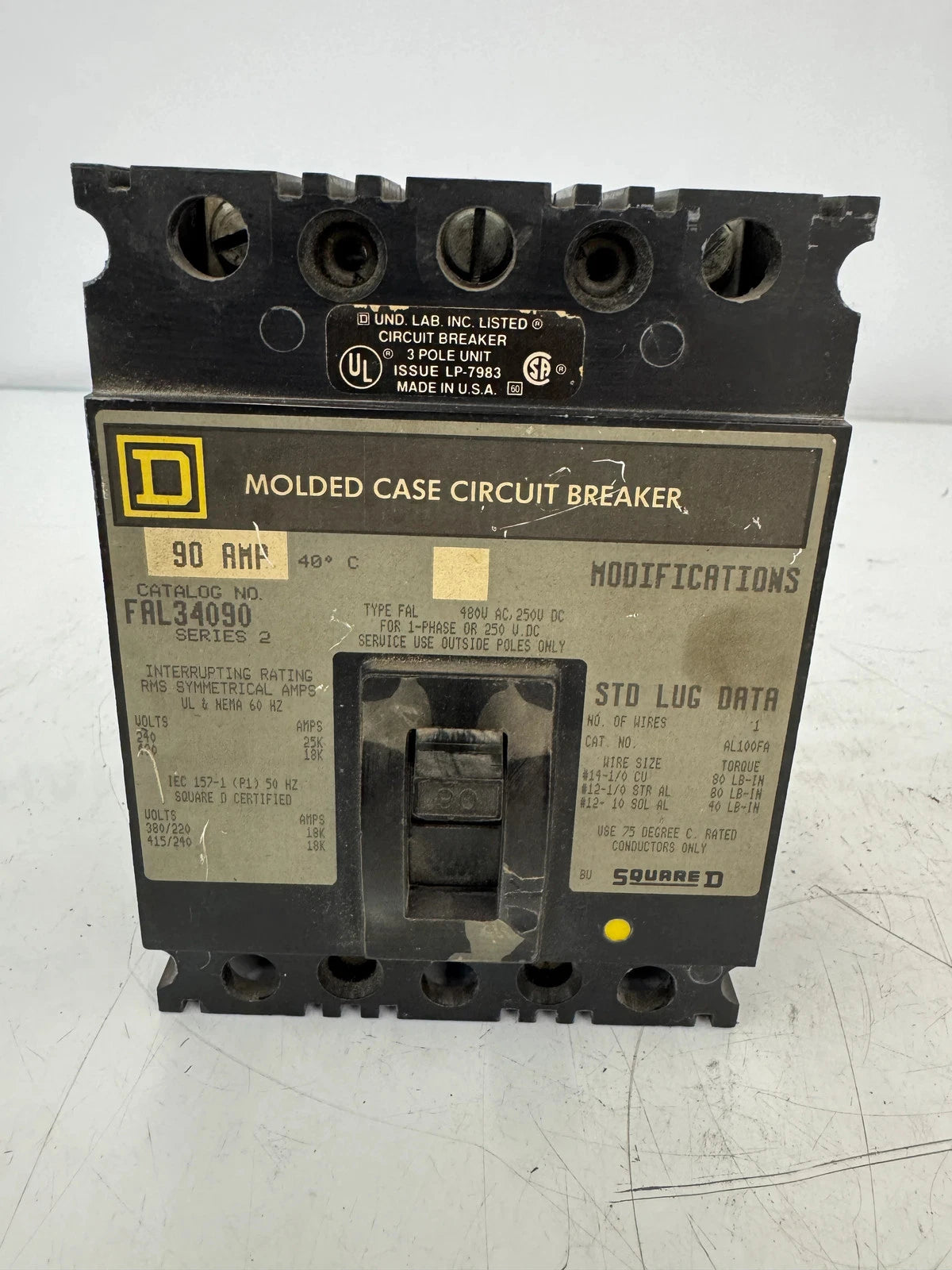 Square D FAL34090 Series 2 Molded Case Circuit Breaker